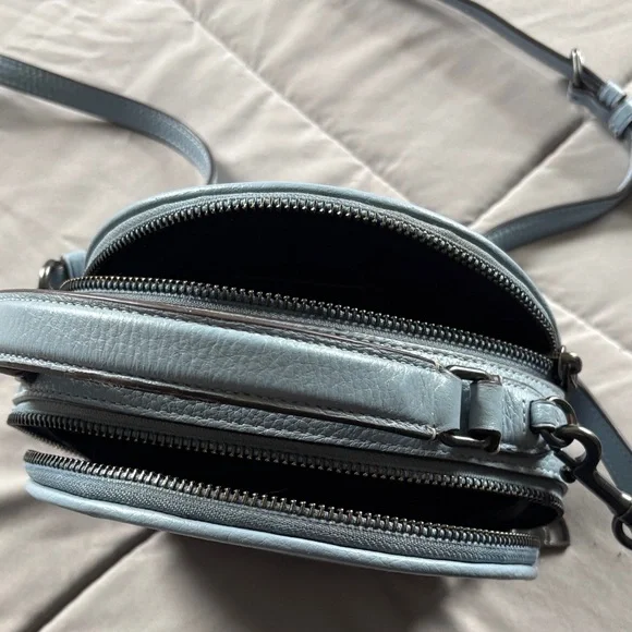 Coach Light Blue Round Leather Mini Crossbody - Picture 6 of 7